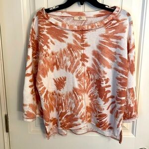 Entro tie-dyed, cotton blend on Poshmark 3/4 sleeve women’s S shirt‎ Raw edge